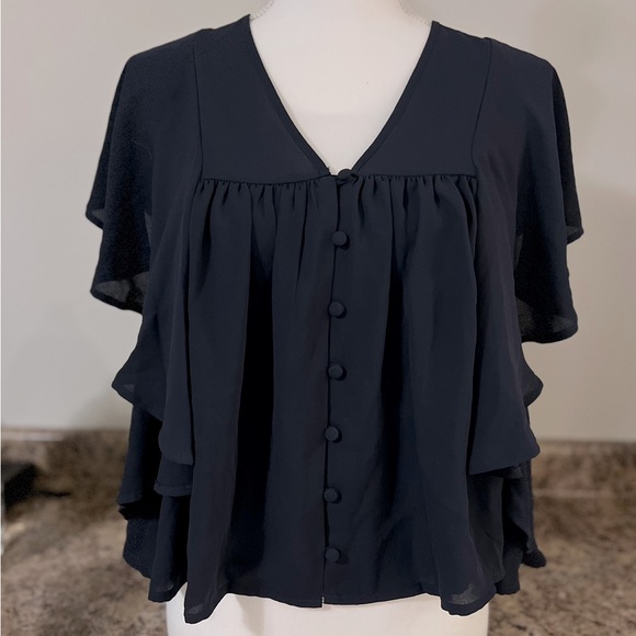 Express Tops - NWT Express Navy Blouse